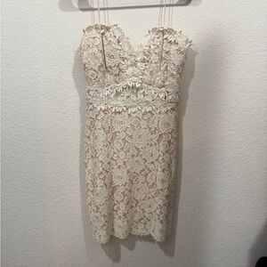 A PEACH Chic Lace Dress in Cream, Size L